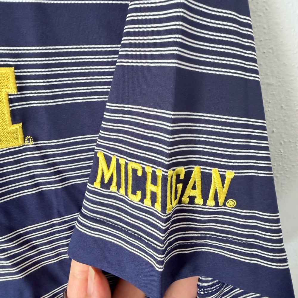 Knights‎ Apparel Michigan Wolverines Pro Edge Polo Shirt Large Navy White NWT - Picture 4 of 8